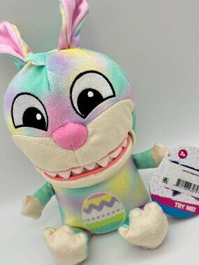 Chatter Chompers 6.5" Interactive Easter Bunny Plush Toy w/ Funny Sound Effects